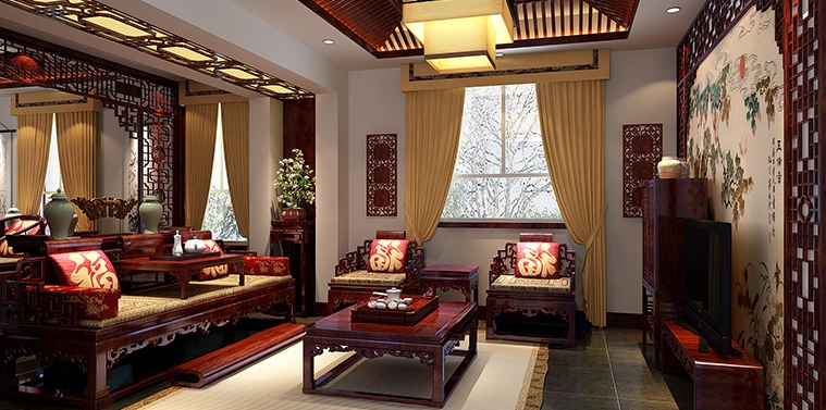 简约古典中式别墅装修案例—大气优雅的温馨港湾