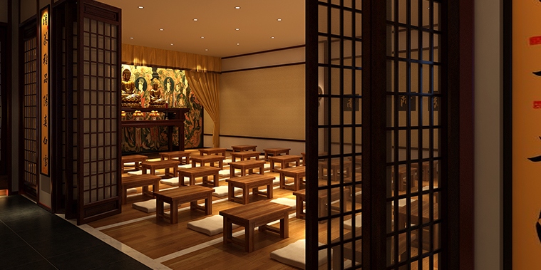 长治佛禅商务会所中式设计效果图—— 清雅恬淡的臻美古境