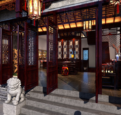 酒店客栈中式装修设计-山东台儿庄古镇客栈式酒店
