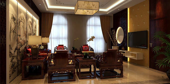 廊坊高端别墅现代中式设计装修案例—磅礴大气又无比清新自然