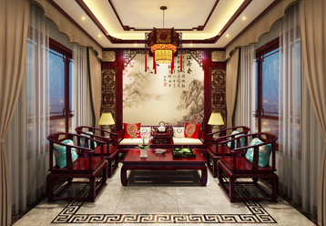 山东复古新中式大宅室内装修效果图，筑就一方华美舒适空间