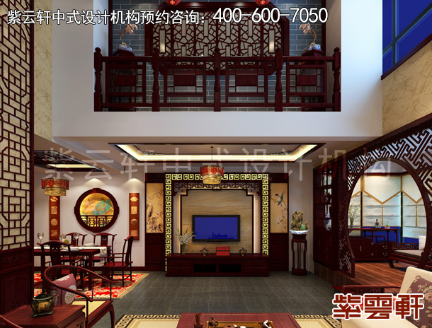 山东威海复式楼中式设计案例  古朴凝香盈满情怀