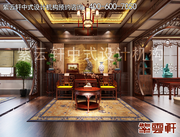 上海高档别墅简约古典中式装修案例，暖阁四季馨香