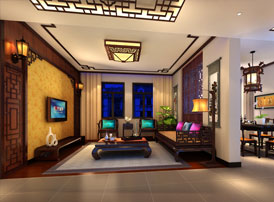 河间复式大宅现代中式风格装修案例 古韵华彩，清朗安宁