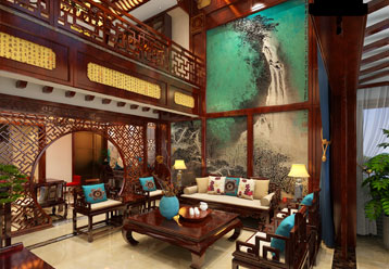 河南灵宝复式楼简约古典中式装修案例  华而不凡 雅致经典