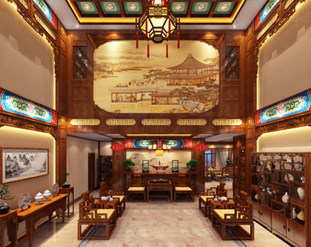 南京君越花园复式楼装修古典中式效果图 绣户文窗雕绮栊