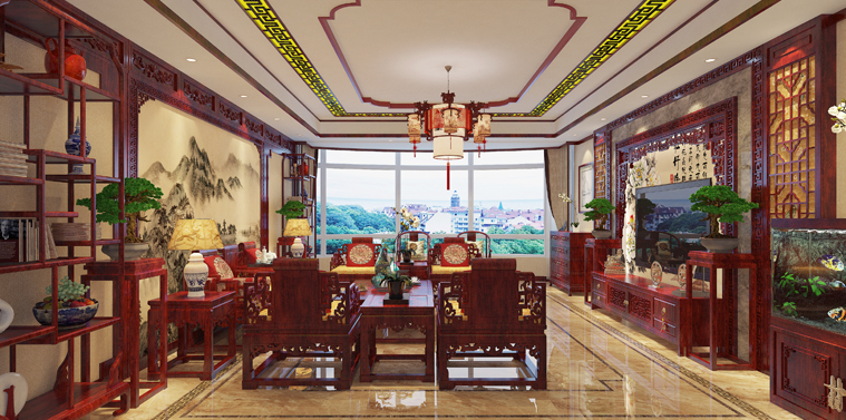 阳泉平层现代中式装修案例  已觉庭宇内，梢梢有余清