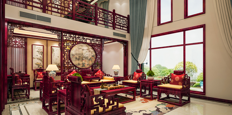 绍兴复式楼现代中式风格装修效果图 典则俊雅，气质出众