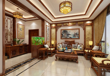 安阳林州复式楼中式装修设计效果图 优雅出尘 清美绝伦