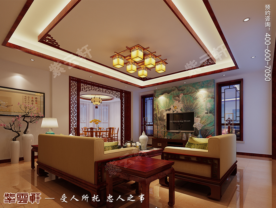 江苏常州仿古别墅装修效果图，感受传统艺术柔情安乐的一面