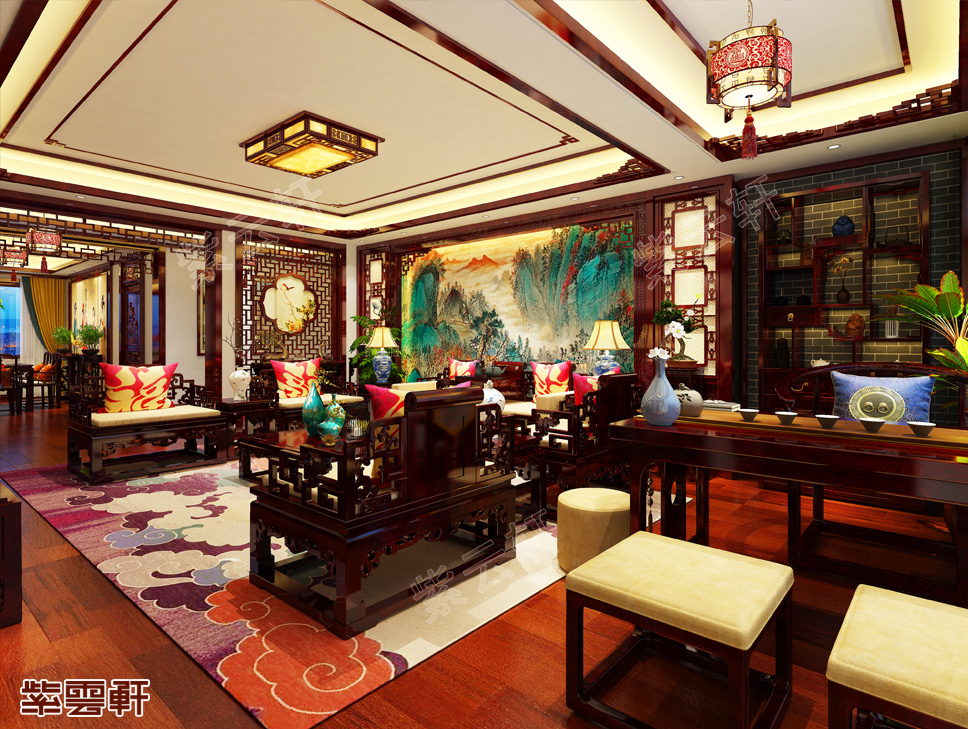 山西阳泉古典中式装修风格艳而不俗
