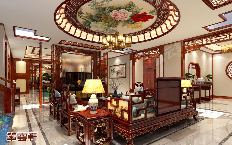 聊城中式别墅豪宅装修