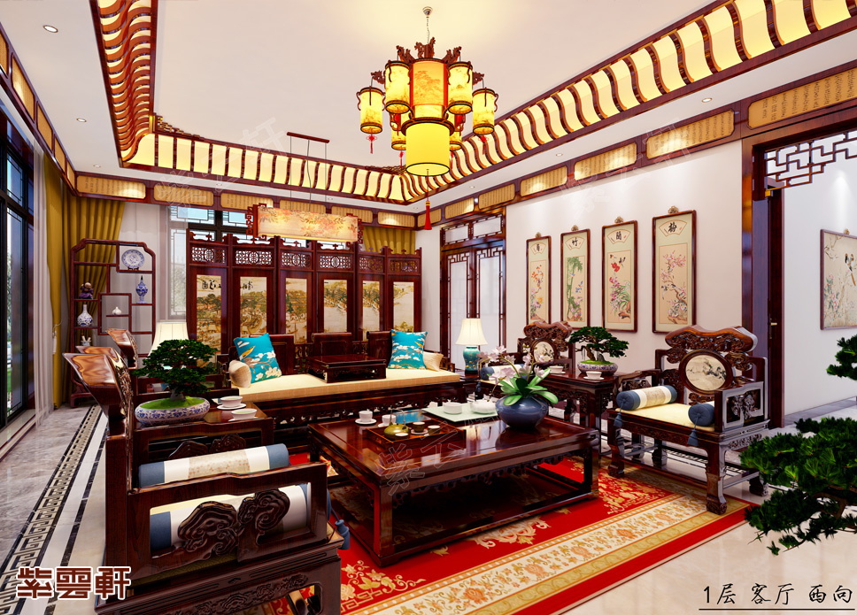 临沂古典风格豪宅别墅，中式装修古韵十足