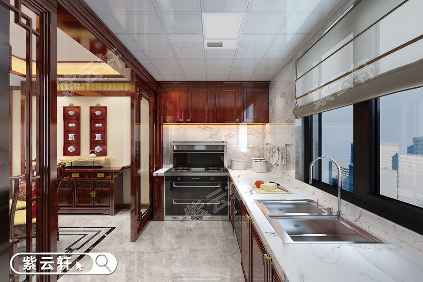 简约中式设计厨房同样能接近家人间的距离