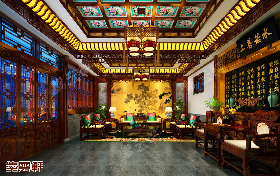 保定古典中式别墅豪华装修复古设计真高档