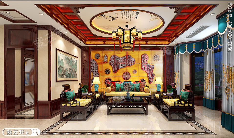 山西中式别墅室内设计中庸之美高雅端庄