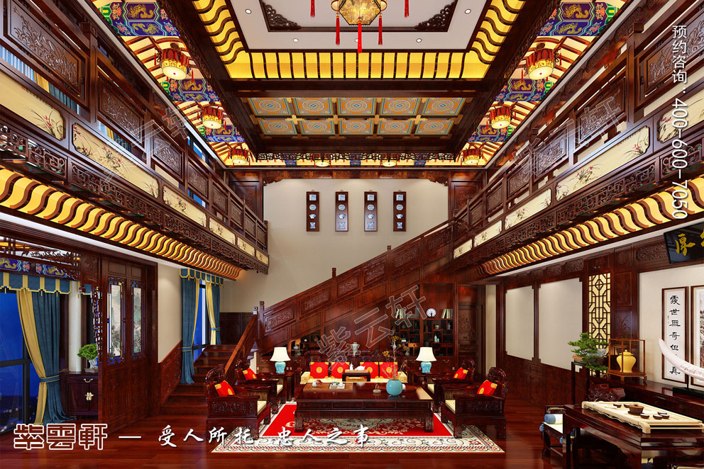 红木整装为中式豪宅设计锦上添花贵气堪比豪门