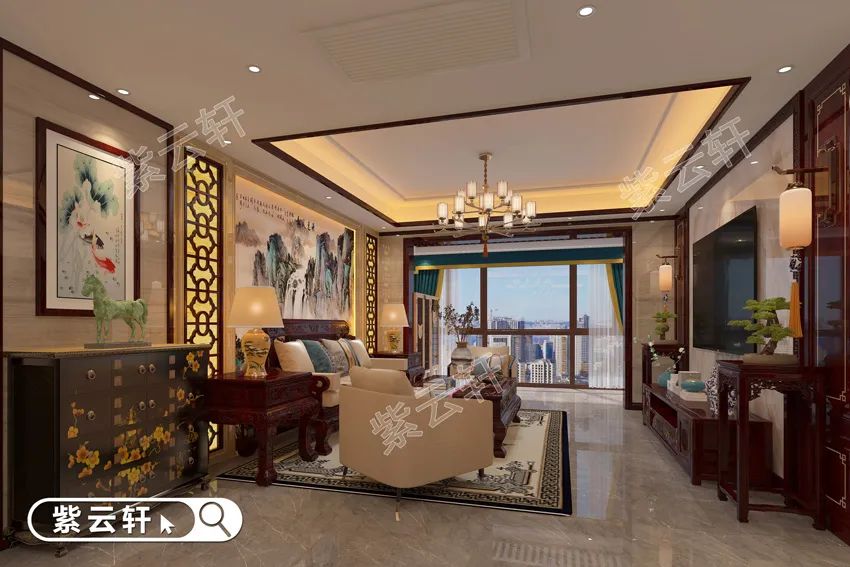 小夫妻的中式住宅装修轻奢风展现完美舒适感