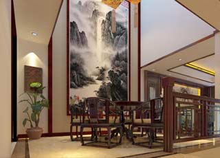 现代中式上海别墅装修,富丽中古韵悠悠