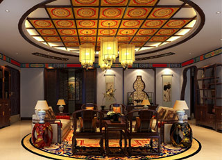 中式风格办公室装修设计案例--穿过岁月的放松舒适空间