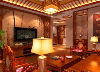 精品住宅中式风格平层设计案例效果图 成就高雅格调