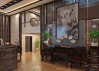 别墅现代中式风格装修案例图—祥和宁静栖居