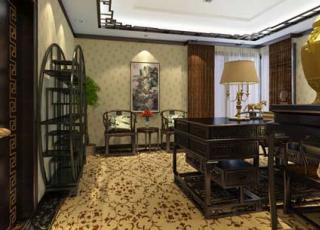 上海某办公室中式风格设计案例赏析