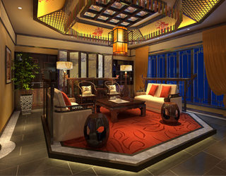 公装设计对于会所中式装修的华美修饰