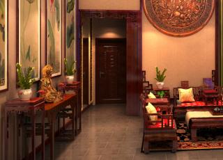 现代中式风格青岛别墅装修案例—高贵典雅禅意居