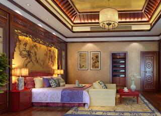江苏扬州唐郡别墅中式装修设计案例效果图赏析