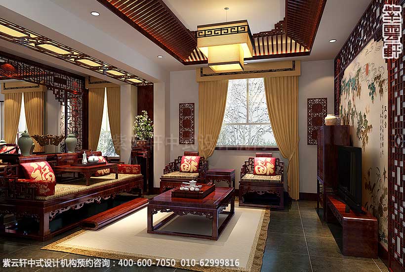豪华装修样板房图片—现代中式豪华别墅装修效果图案例